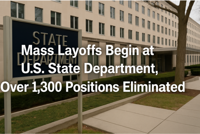 Mass Layoffs Begin at U.S. State Department, Over 1,300 Positions Eliminated
